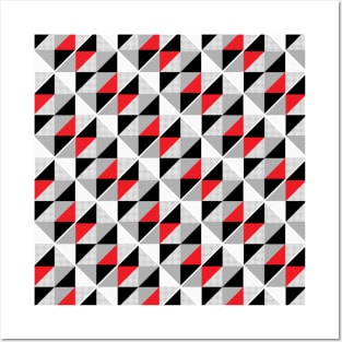 Black White Red Diagonal Posters and Art